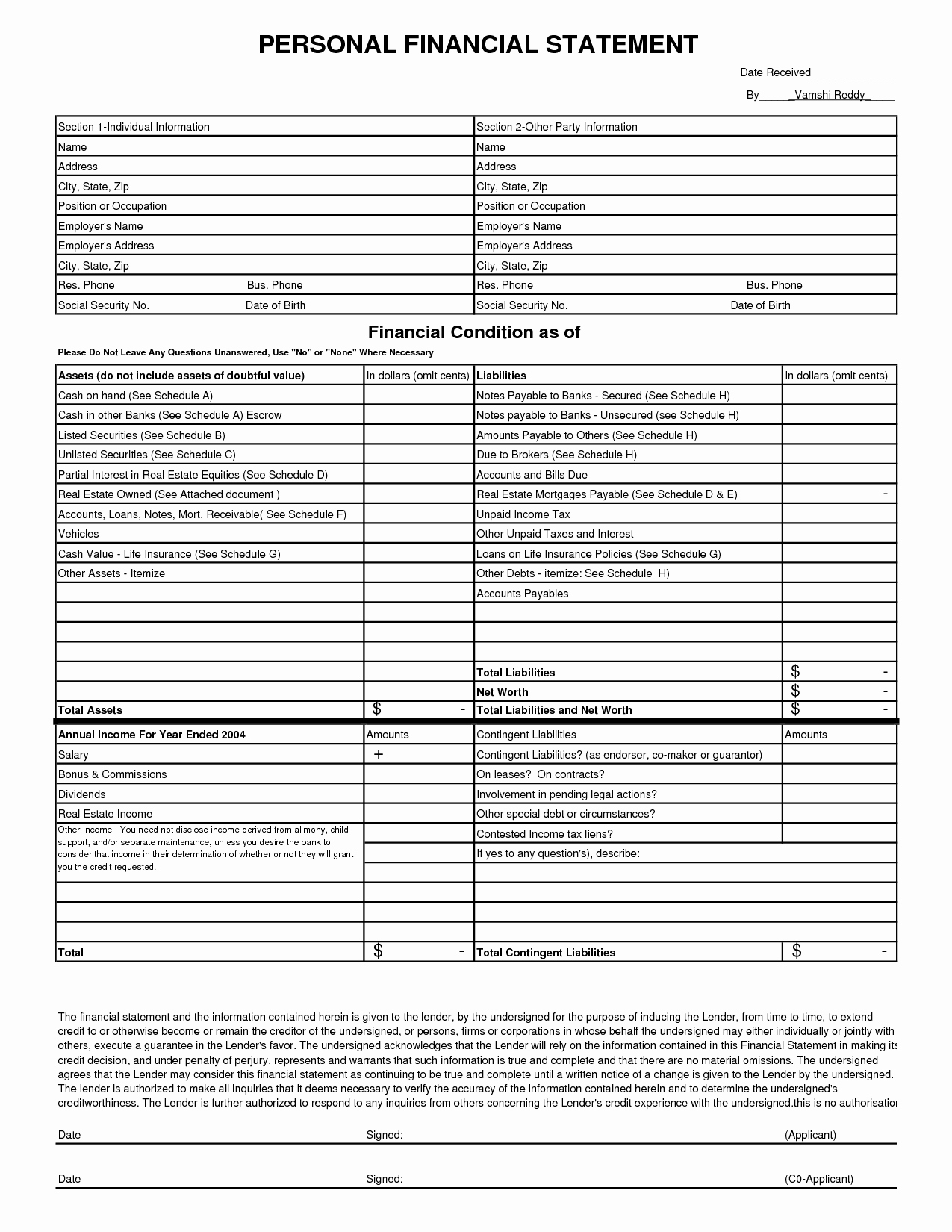 Personal Financial Statement Pdf Lovely 8 Free Financial Statement Templates Word Excel Sheet Pdf