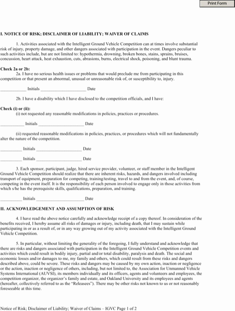 Personal Injury Waiver form Best Of Download Generic Release Of Liability Waiver for Free