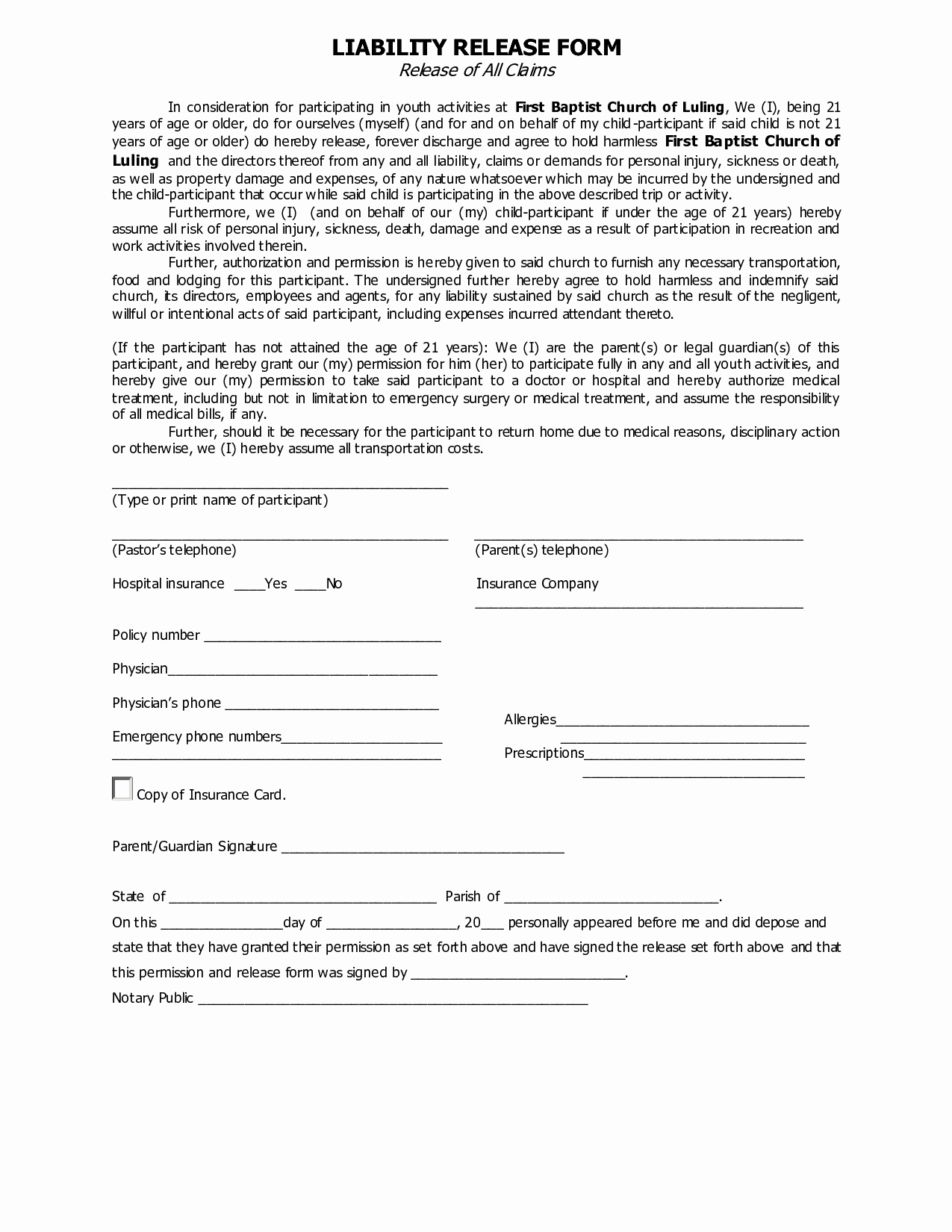 Personal Injury Waiver form Luxury 28 Of Injury Waiver form Template