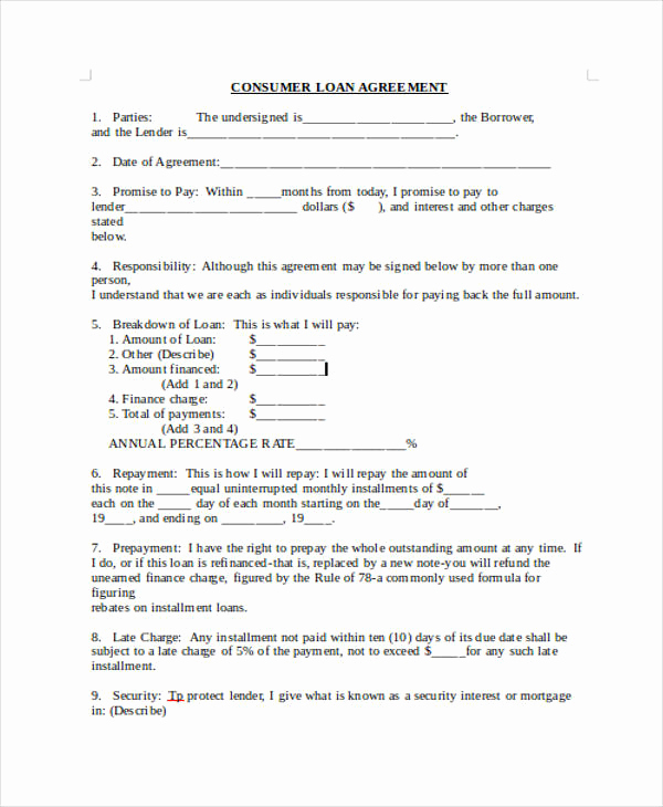 Personal Loan Agreement Template Fresh Loan Agreement form Example 65 Free Documents In Word Pdf