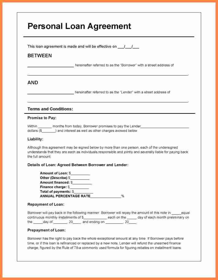 Personal Loan Agreement Template Inspirational 7 Template Loan Agreement Between Family Members