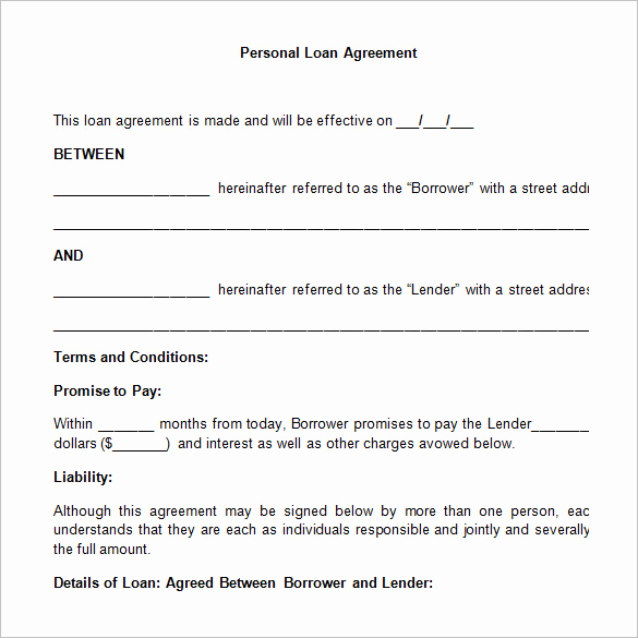 Personal Loan Agreement Templates Best Of Loan Contract Template – 20 Examples In Word Pdf