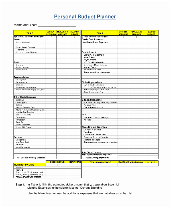 Personal Monthly Budget Template Best Of Free Personal Bud Template 9 Free Excel Pdf