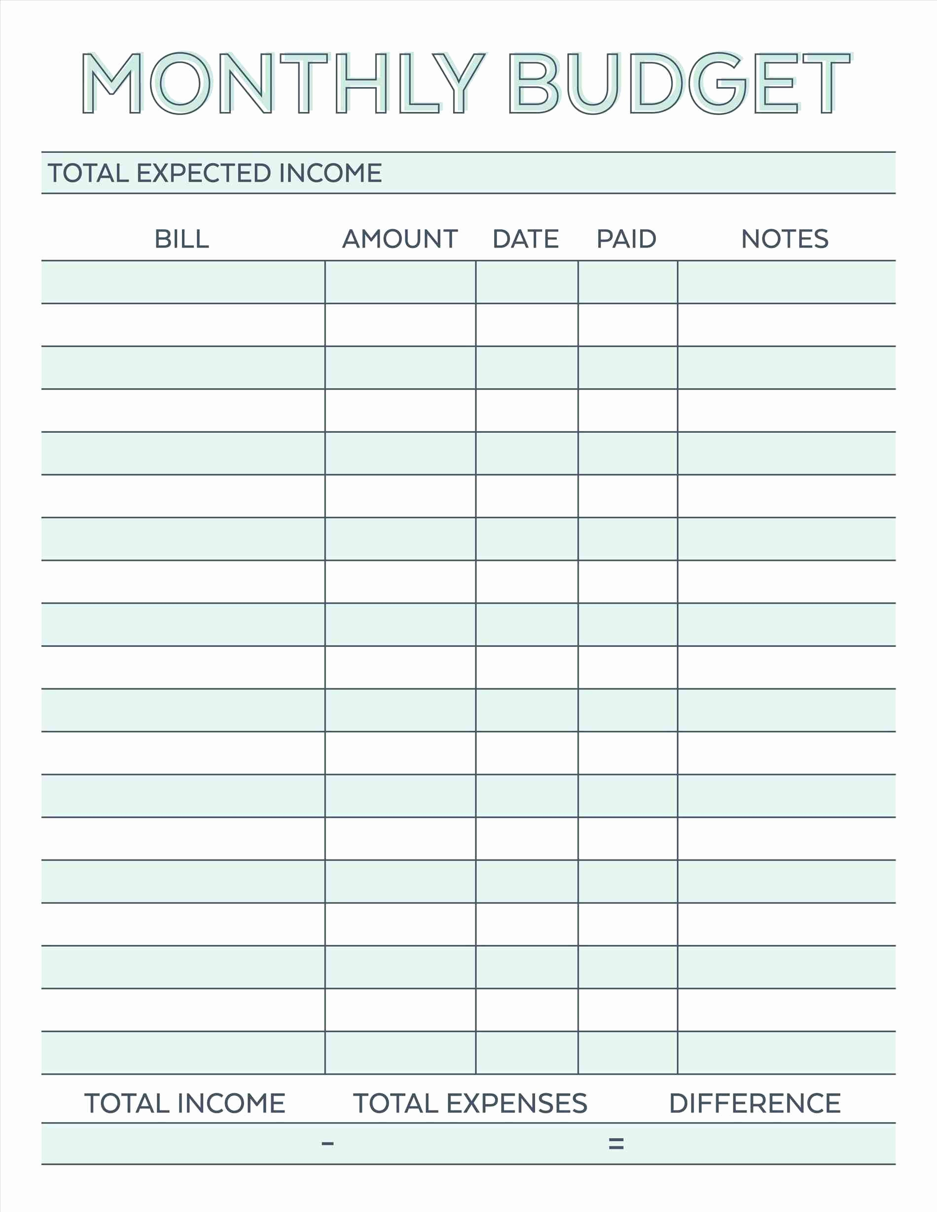 Personal Monthly Budget Template Elegant Bud Planner Planner Worksheet Monthly Bills Template