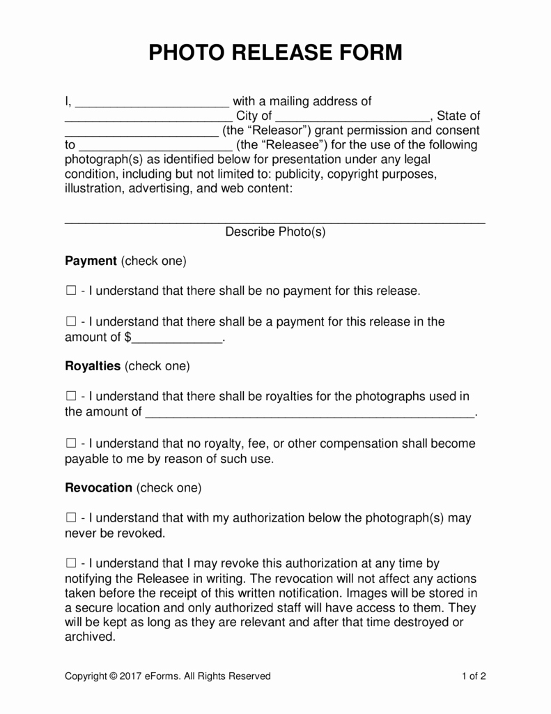 Photo Release form Pdf Awesome Release form