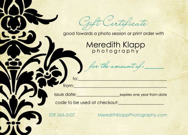 Photography Gift Certificate Template Luxury Gift Certificates Available Meredith Klapp Graphy