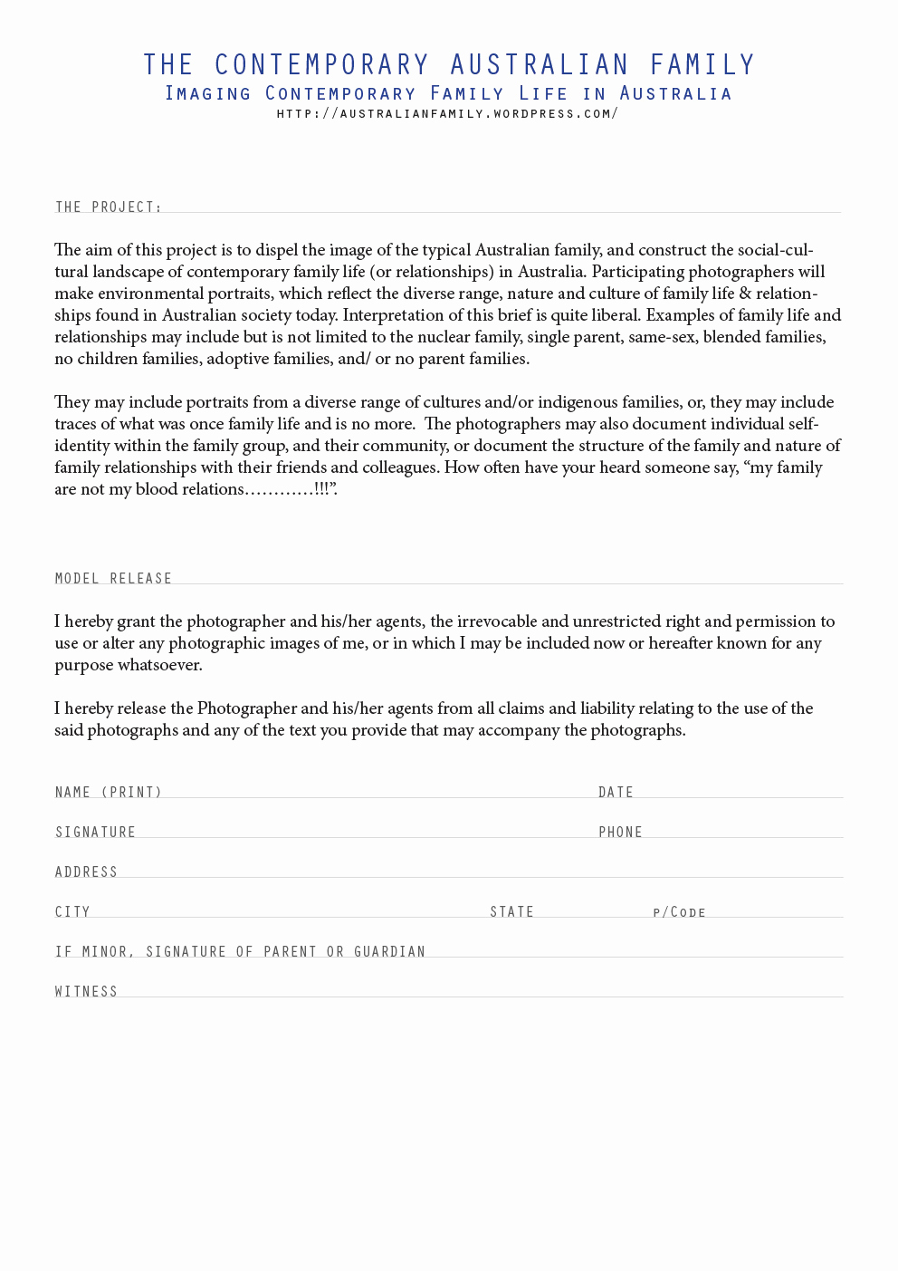 Photography Model Release form Fresh Grapher’s Model Release form