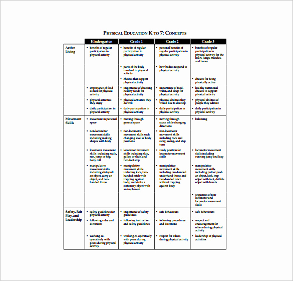 sample physical education lesson plan