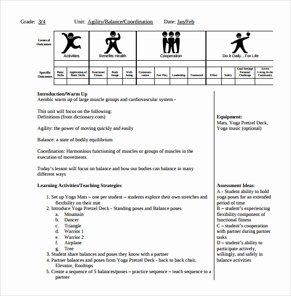 Physical Education Lesson Plans Template Inspirational Sample Physical Education Lesson Plan 14 Examples In