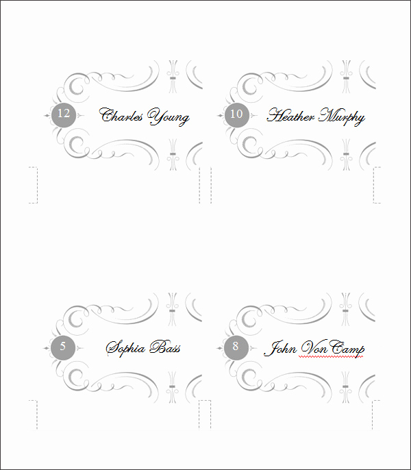 Place Card Templates Word Beautiful 5 Printable Place Card Templates &amp; Designs