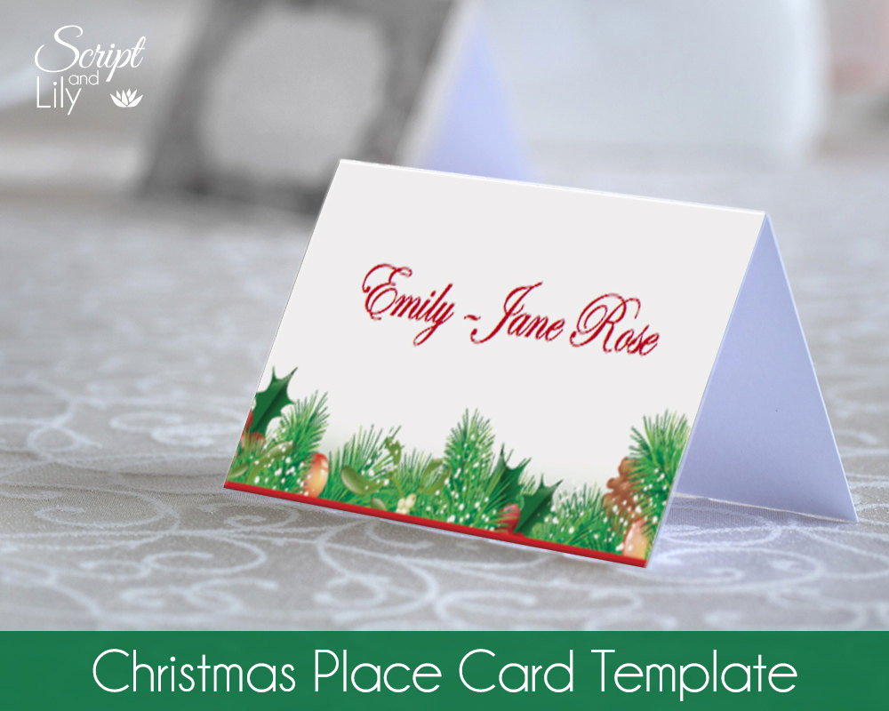 Place Card Templates Word Best Of Christmas Place Name Card Template Easy to Edit &amp; Print at