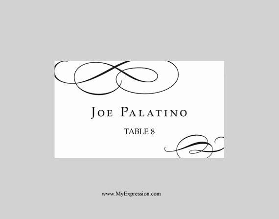 Place Card Templates Word Lovely Wedding Place Cards Flat Template Calligraphic Flourish