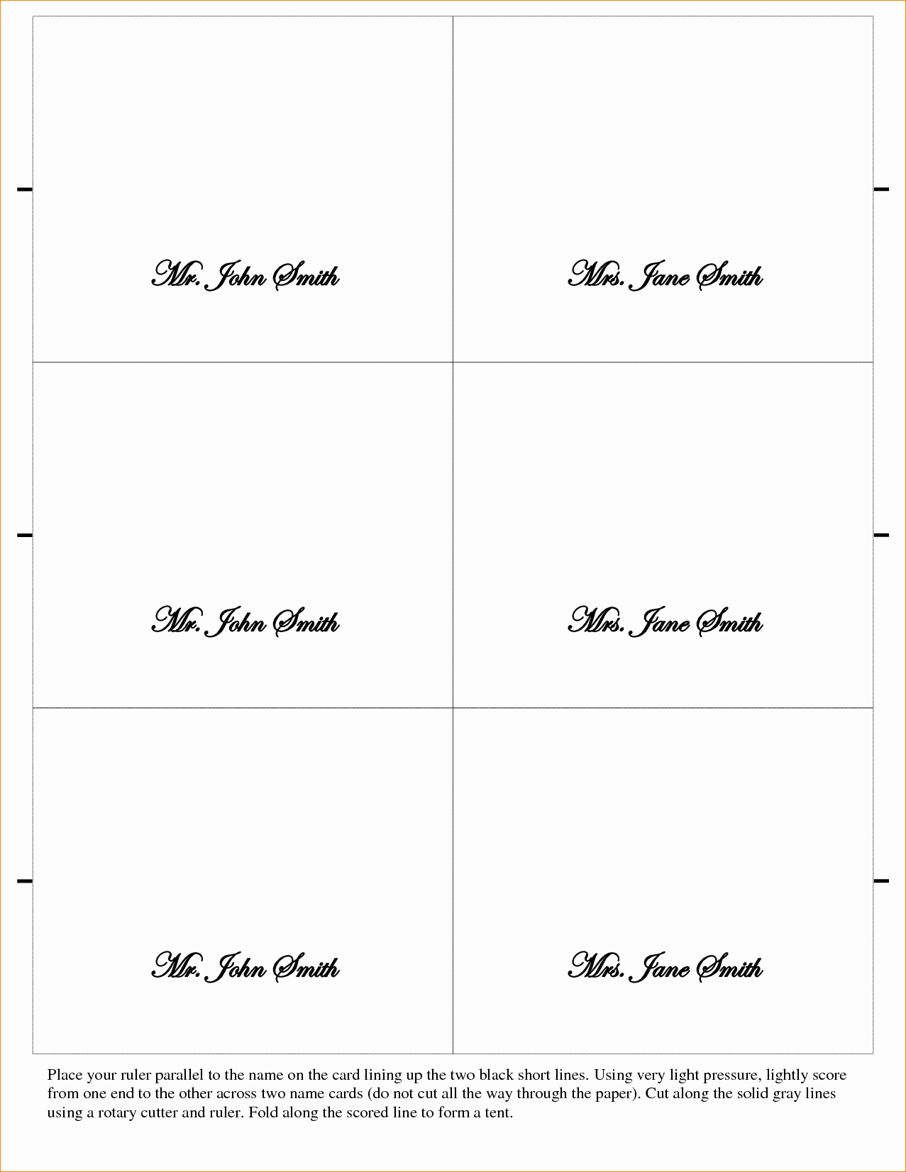 Placement Card Template Word New 5 Placecard Template