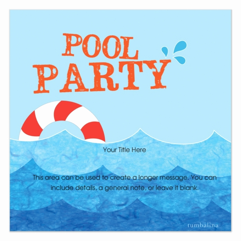 Pool Party Invites Templates Inspirational Diy A Simple Pool Party Invitations Not for A Birthday