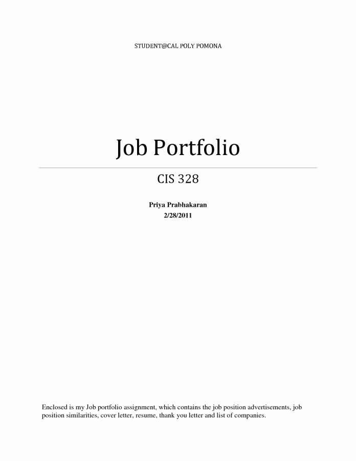 Portfolio Cover Page Template Awesome Professional Portfolio Template Free Download