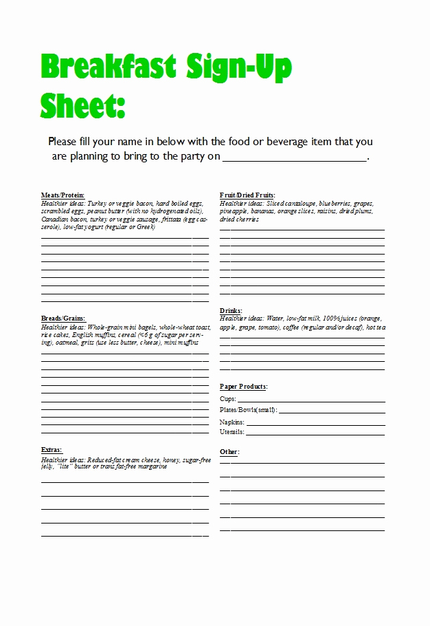 Pot Luck Sign Up Sheet Best Of 38 Best Potluck Sign Up Sheets for Any Occasion