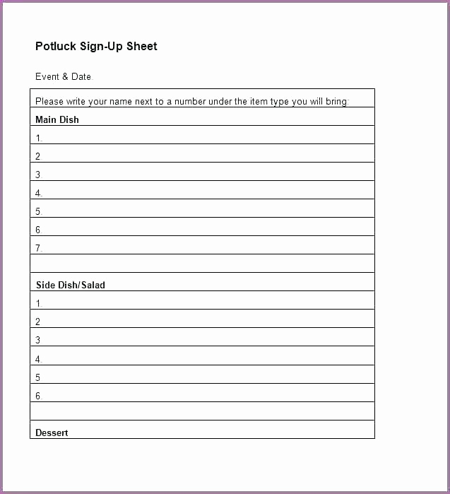 Potluck Sign Up Template Elegant 15 Thanksgiving Potluck Signup Sheet