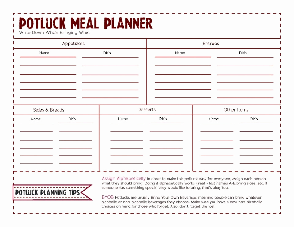 Potluck Sign Up Template Luxury Potluck Sign Up Sheet Template Word