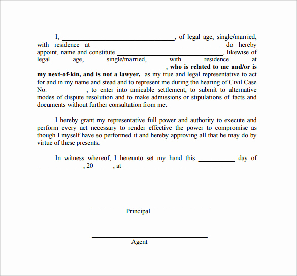 Power Of attorney Example Unique 9 Special Power Of attorney forms – Samples Examples