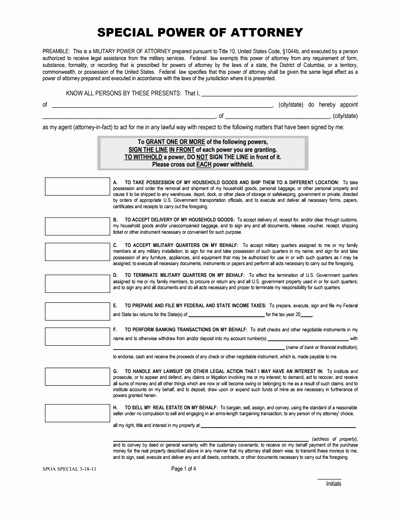 Power Of attorney form Pdf Best Of Special Power Of attorney form Free Download Create