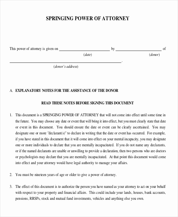 Power Of attorney Letter Unique 16 Power Of attorney Templates Free Sample Example
