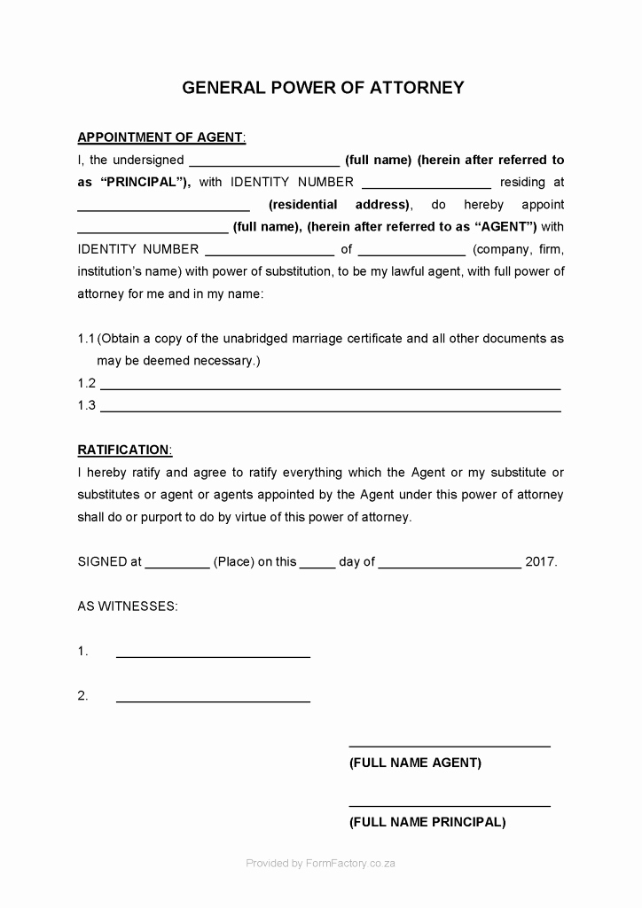 Power Of attorney Pdf Best Of Download General Power Of attorney form formfactory