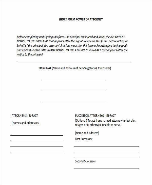 Power Of attorney Pdf Unique Power Of attorney forms In Pdf
