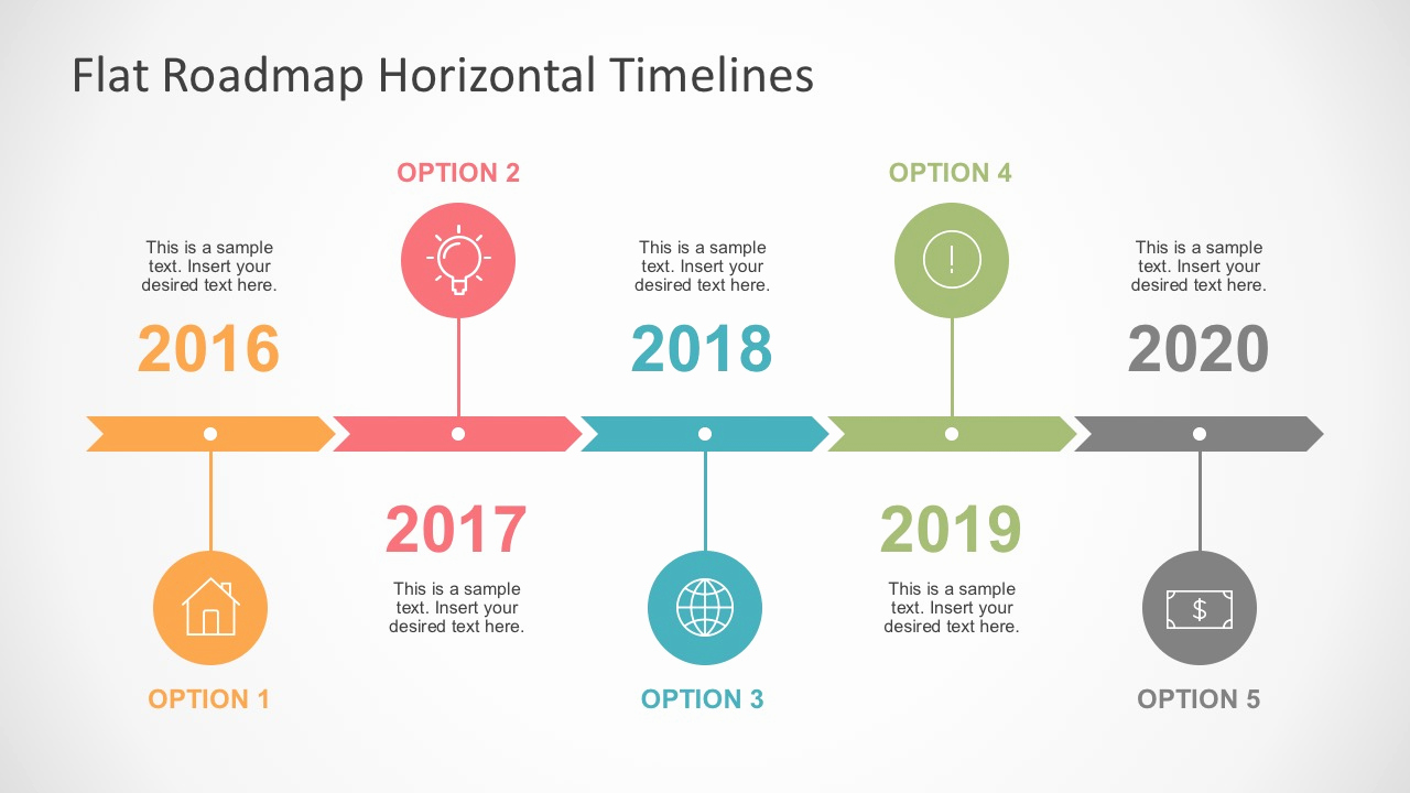 Powerpoint Timeline Template Free Inspirational Flat Roadmap Horizontal Timelines for Powerpoint