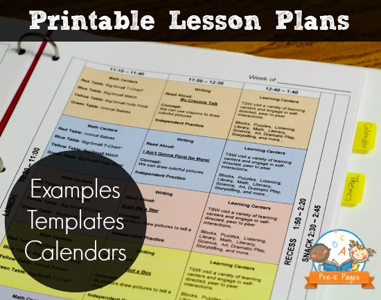 Prek Lesson Plan Template Fresh Printable Lesson Plans for Preschool Pre K and Kindergarten