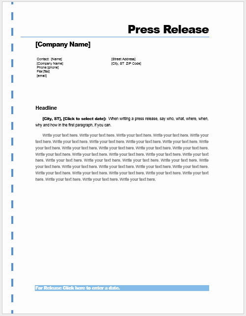 Press Release Template Word Awesome Press Release Template – Microsoft Word Templates