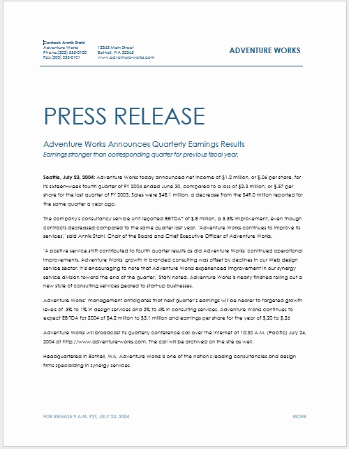 Press Release Template Word Fresh Press Release Template 15 Free Samples Ms Word Docs