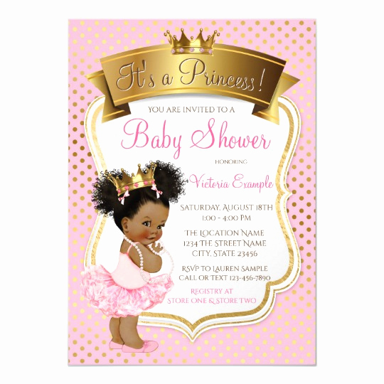Princess Baby Shower Invitations Beautiful African American Princess Baby Shower Invitations