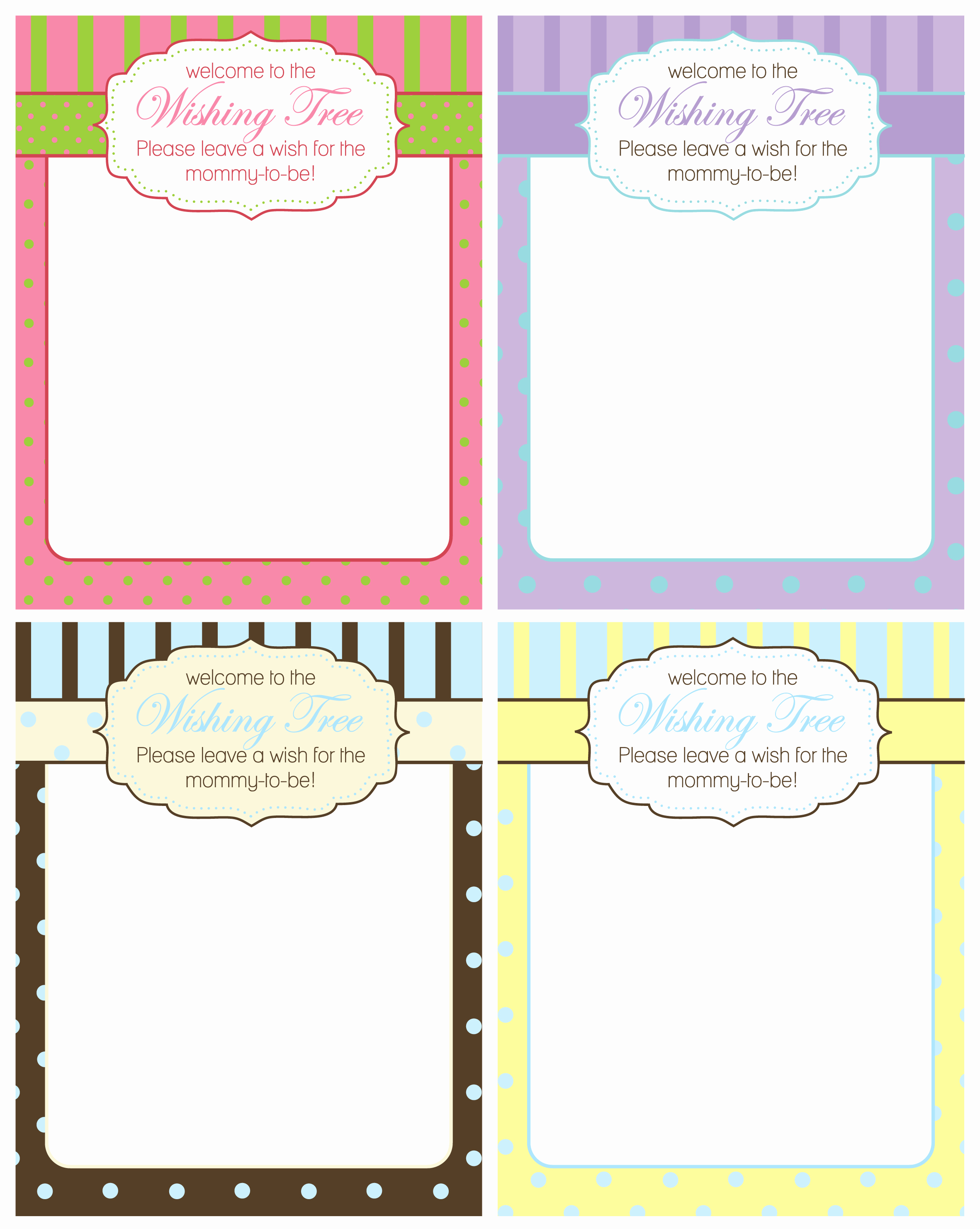 Printable Baby Shower Cards Fresh Free Baby Shower Wishing Tree Cards From A Party Studio