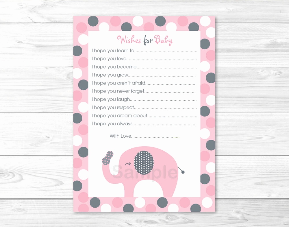 Printable Baby Shower Cards Inspirational Lil Peanut Polka Dot Elephant Printable Baby Shower Wishes