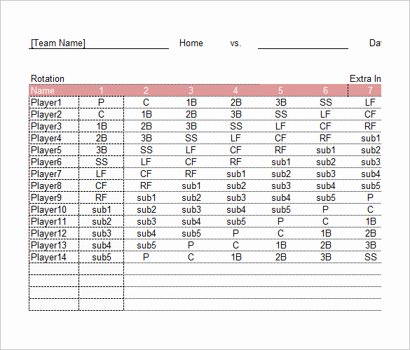 Printable Baseball Lineup Cards Luxury 28 Of Printable Baseball Roster Template Excel