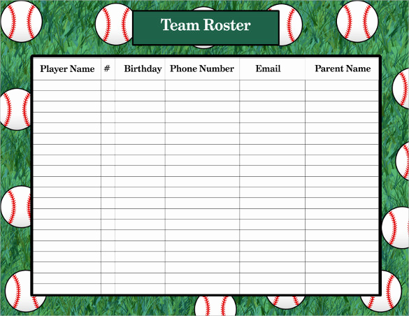 Printable Baseball Lineup Cards Luxury Sample Baseball Roster Template 9 Free Documents In Pdf