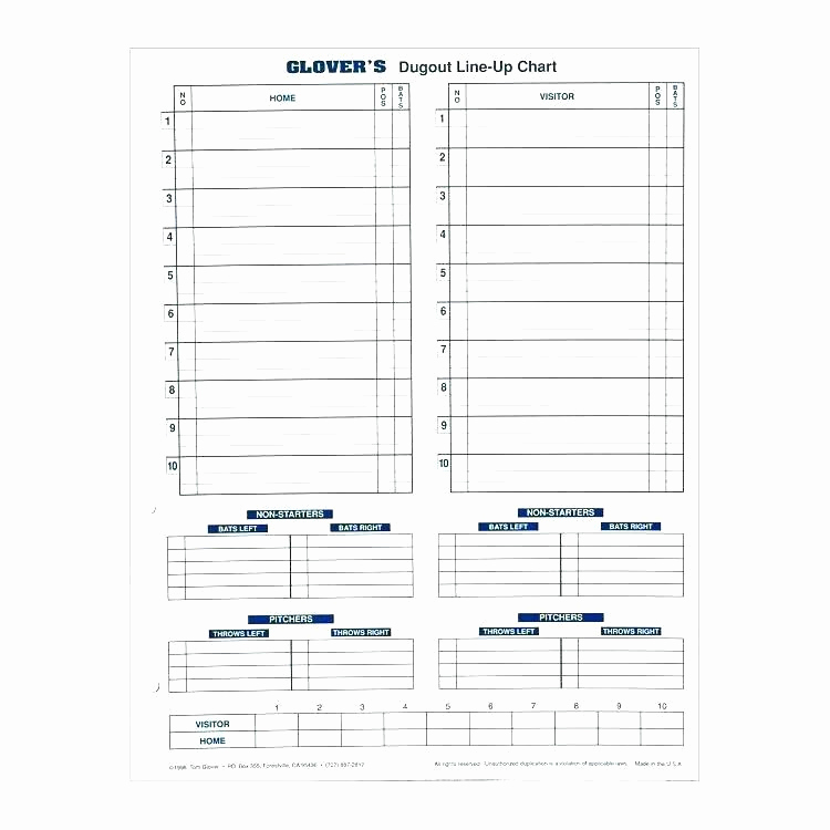 Printable Baseball Lineup Cards New Baseball Lineup Templates
