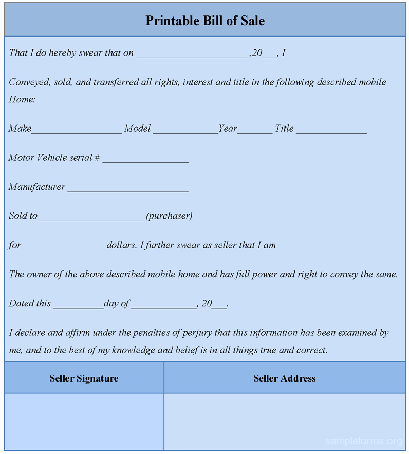 Printable Bill Of Sale form Luxury Printable Bill Of Sale Sample forms