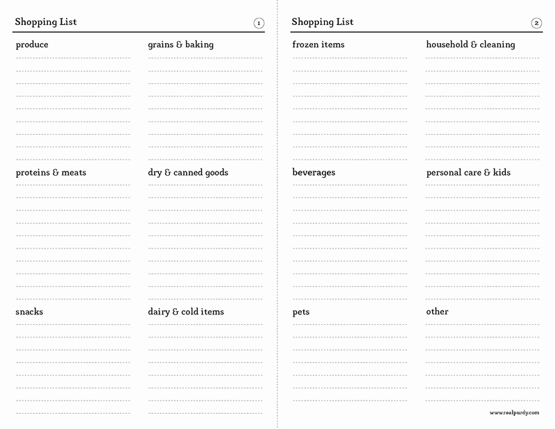 Printable Blank Grocery List Awesome 28 Free Printable Grocery List Templates