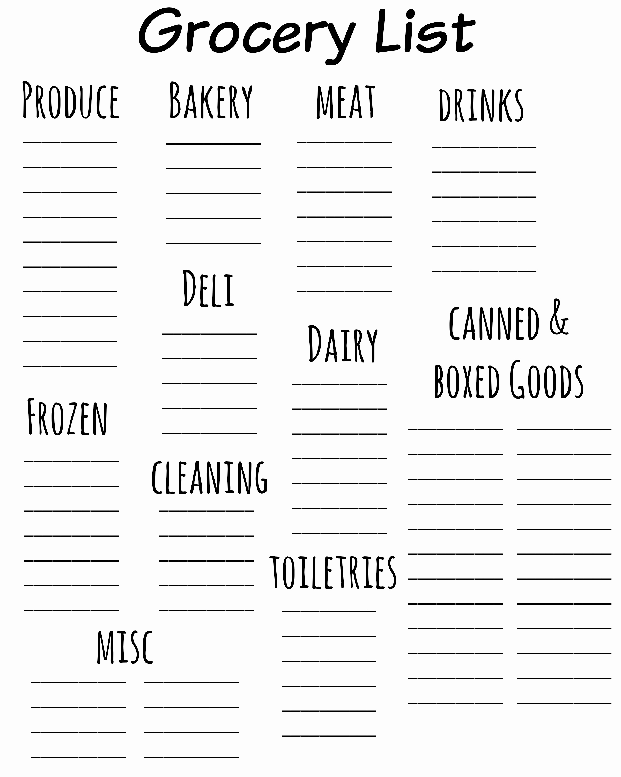 Printable Blank Grocery List Beautiful 2 Weeks Of Meal Plans Plus Free Grocery List Printable