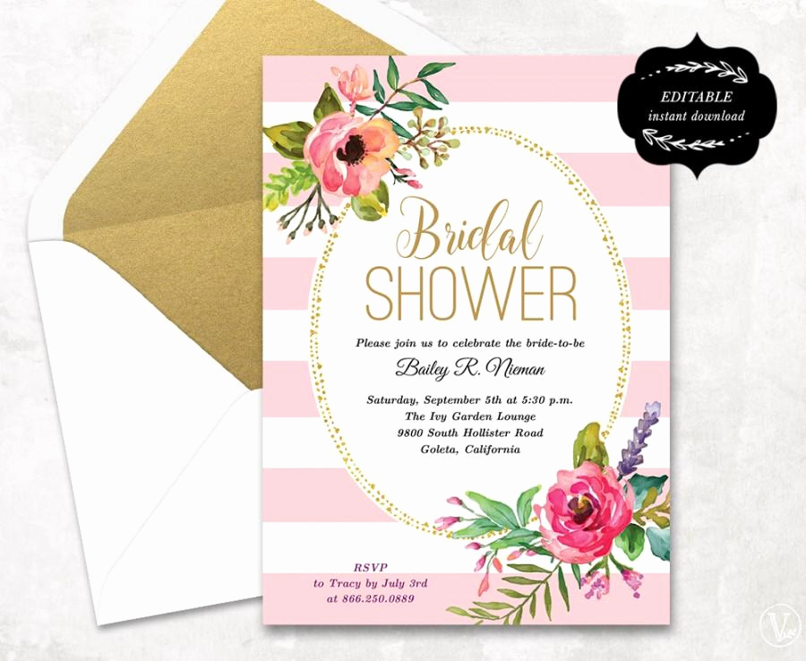 Printable Bridal Shower Invitations Beautiful Blush Pink Floral Bridal Shower Invitation Template