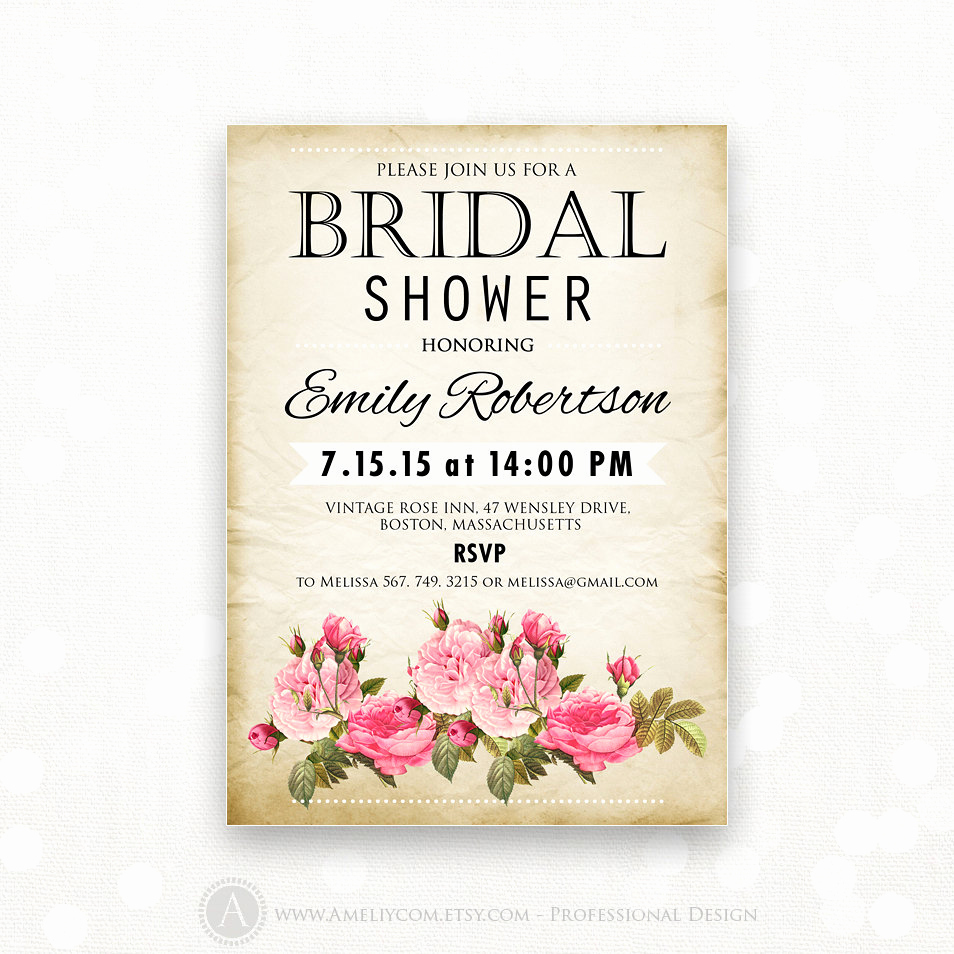 Printable Bridal Shower Invitations Elegant Printable Bridal Shower Invitation Retro Invite Shower the