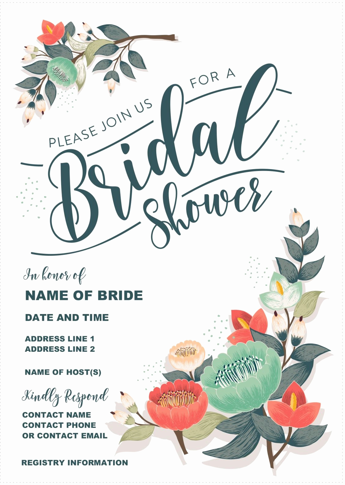 Printable Bridal Shower Invitations New Our Gorgeous Printable Bridal Shower Invitation is totally