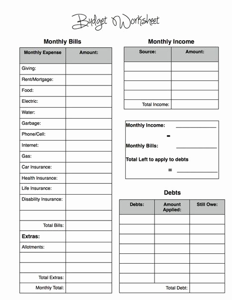 Printable Budget Worksheet Pdf Inspirational Free Bud Worksheet and Tips for Be Ing Debt Free