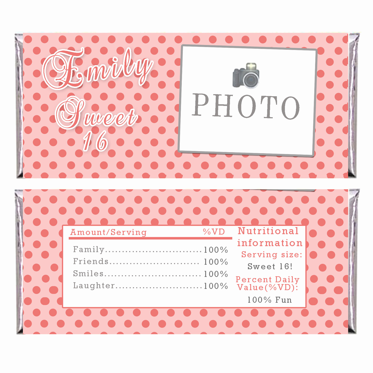 Printable Candy Bar Wrappers Inspirational Printable Personalized Girl Birthday Party Candy Bar Wrapper