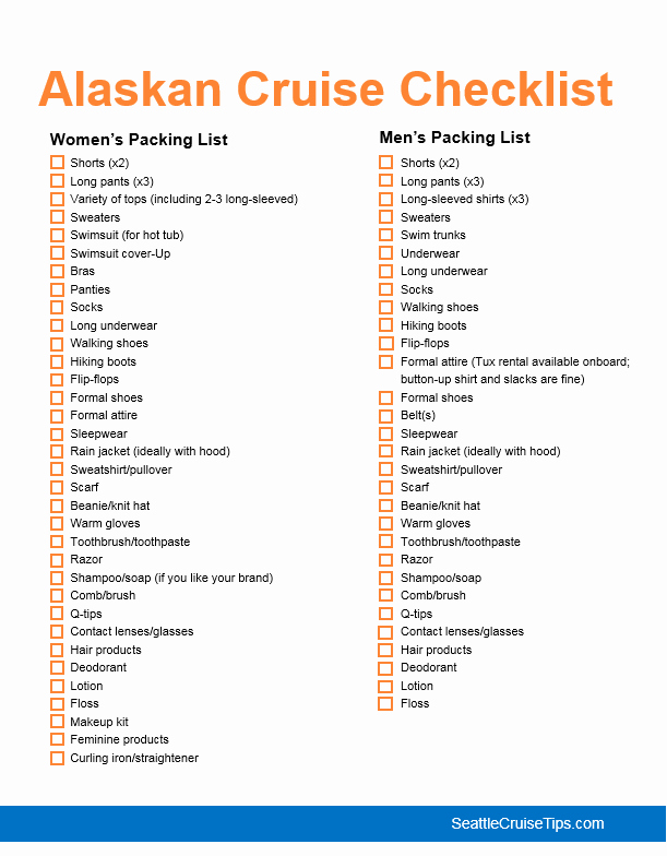 Printable Cruise Packing List New What to Pack for Your Alaskan Cruise Printable Checklist