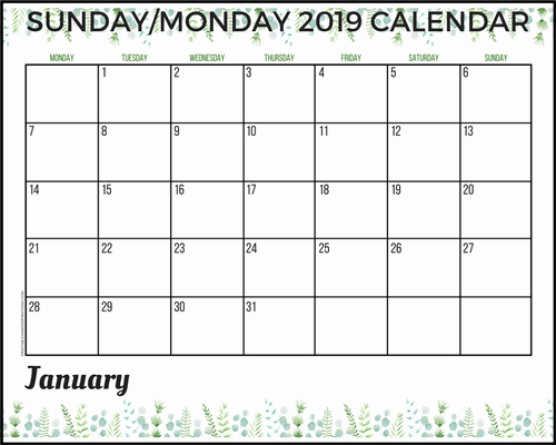 Printable Daily Planner 2019 Fresh Free 2019 Planner Printable Pdf with Sunday and Monday