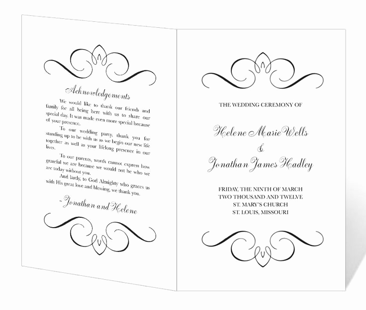 Printable event Program Template Elegant Wedding Program Template Printable Instant Download