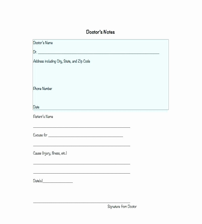 Printable Fake Doctors Notes Free Beautiful 9 10 Template for Doctors Note From Work