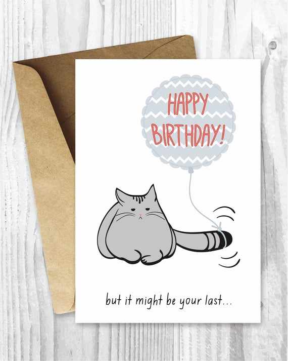 Printable Funny Birthday Card Lovely Birthday Card Printable Birthday Card Funny Cat Birthday
